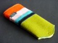 Brillenetui aus Filz, Model "Lucky Stripes", Grün und bunte Streifen
