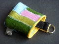 Schlüsselsack aus Filz, gepatcht, bunt