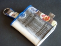 Schlüsselsack aus Wachstuch, gepatcht