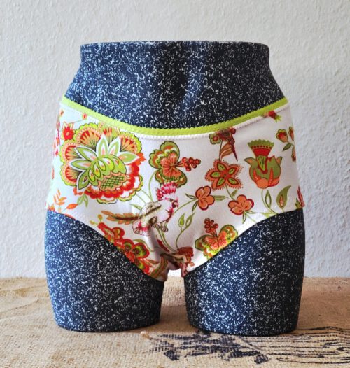 Highwaist-Slip "Kakadu in Paradise on White"