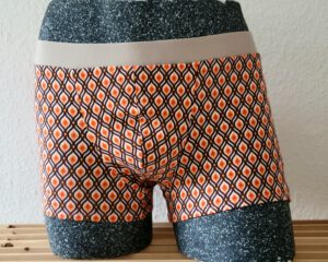 Retro-Herrenslip, Modell „Retro-Rhombus orange“