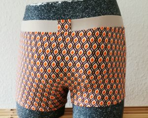 Retro-Herrenslip, Modell „Retro-Rhombus orange“