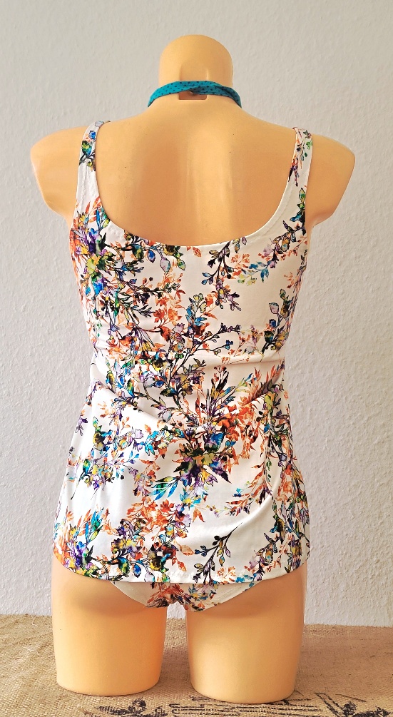 Hemdchen-Set "Tinted Flowers" Rückansicht, Cremefarben mit Blüten