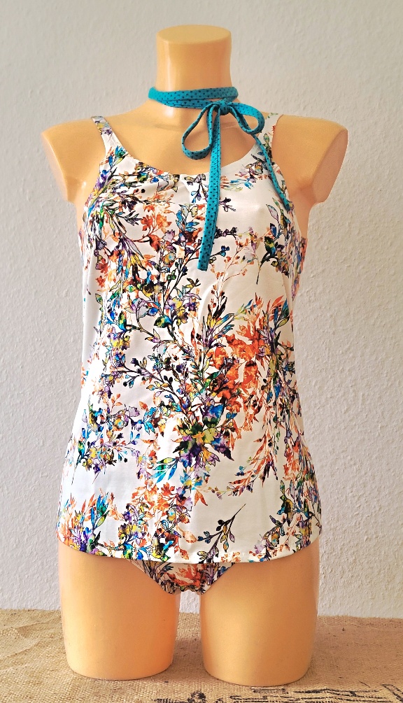 Hemdchen-Set aus Baumwolljersey in Cremeweiss mit Blüten