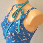 Hemdchen-Set aus Baumwolljersey in Blau mit Reiter-szene und Vögeln