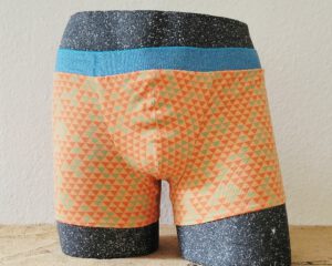 Retro-Herrenslip, Modell „Triangles on Apricot“